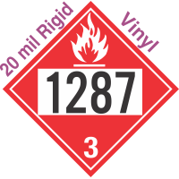 Flammable Class 3 UN1287 20mil Rigid Vinyl DOT Placard