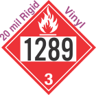 Flammable Class 3 UN1289 20mil Rigid Vinyl DOT Placard