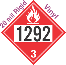 Flammable Class 3 UN1292 20mil Rigid Vinyl DOT Placard