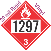 Flammable Class 3 UN1297 20mil Rigid Vinyl DOT Placard