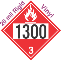 Flammable Class 3 UN1300 20mil Rigid Vinyl DOT Placard