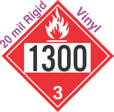 Flammable Class 3 UN1300 20mil Rigid Vinyl DOT Placard