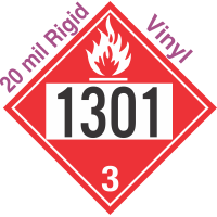 Flammable Class 3 UN1301 20mil Rigid Vinyl DOT Placard