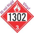 Flammable Class 3 UN1302 20mil Rigid Vinyl DOT Placard