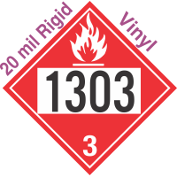 Flammable Class 3 UN1303 20mil Rigid Vinyl DOT Placard