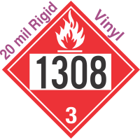 Flammable Class 3 UN1308 20mil Rigid Vinyl DOT Placard