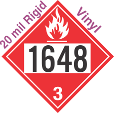 Flammable Class 3 UN1648 20mil Rigid Vinyl DOT Placard