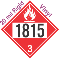 Flammable Class 3 UN1815 20mil Rigid Vinyl DOT Placard