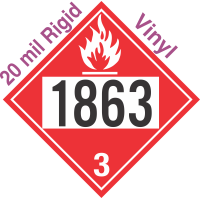 Flammable Class 3 UN1863 20mil Rigid Vinyl DOT Placard