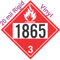 Flammable Class 3 UN1865 20mil Rigid Vinyl DOT Placard