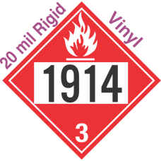 Flammable Class 3 UN1914 20mil Rigid Vinyl DOT Placard