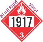Flammable Class 3 UN1917 20mil Rigid Vinyl DOT Placard