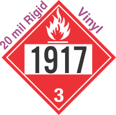 Flammable Class 3 UN1917 20mil Rigid Vinyl DOT Placard
