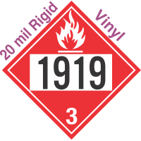 Flammable Class 3 UN1919 20mil Rigid Vinyl DOT Placard