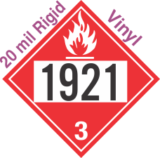 Flammable Class 3 UN1921 20mil Rigid Vinyl DOT Placard