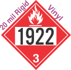 Flammable Class 3 UN1922 20mil Rigid Vinyl DOT Placard