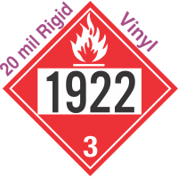 Flammable Class 3 UN1922 20mil Rigid Vinyl DOT Placard