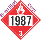 Flammable Class 3 UN1987 20mil Rigid Vinyl DOT Placard