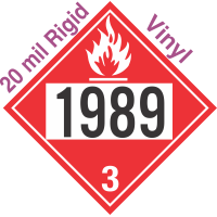 Flammable Class 3 UN1989 20mil Rigid Vinyl DOT Placard