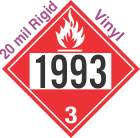 Flammable Class 3 UN1993 20mil Rigid Vinyl DOT Placard