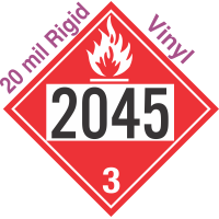 Flammable Class 3 UN2045 20mil Rigid Vinyl DOT Placard