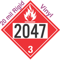 Flammable Class 3 UN2047 20mil Rigid Vinyl DOT Placard