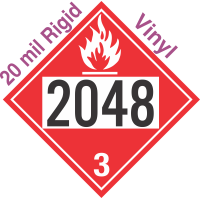 Flammable Class 3 UN2048 20mil Rigid Vinyl DOT Placard