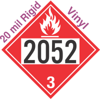 Flammable Class 3 UN2052 20mil Rigid Vinyl DOT Placard