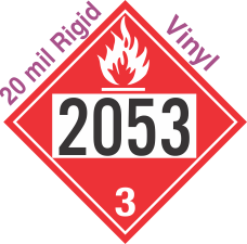 Flammable Class 3 UN2053 20mil Rigid Vinyl DOT Placard