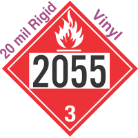 Flammable Class 3 UN2055 20mil Rigid Vinyl DOT Placard