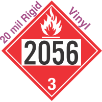 Flammable Class 3 UN2056 20mil Rigid Vinyl DOT Placard