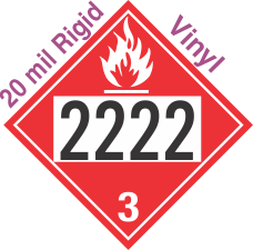 Flammable Class 3 UN2222 20mil Rigid Vinyl DOT Placard