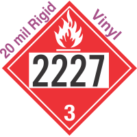 Flammable Class 3 UN2227 20mil Rigid Vinyl DOT Placard