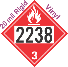 Flammable Class 3 UN2238 20mil Rigid Vinyl DOT Placard