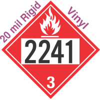 Flammable Class 3 UN2241 20mil Rigid Vinyl DOT Placard