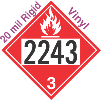 Flammable Class 3 UN2243 20mil Rigid Vinyl DOT Placard