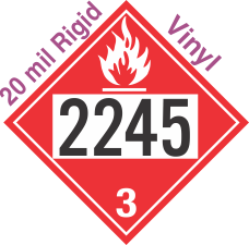 Flammable Class 3 UN2245 20mil Rigid Vinyl DOT Placard