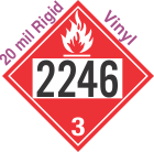 Flammable Class 3 UN2246 20mil Rigid Vinyl DOT Placard