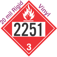 Flammable Class 3 UN2251 20mil Rigid Vinyl DOT Placard