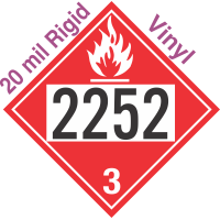 Flammable Class 3 UN2252 20mil Rigid Vinyl DOT Placard