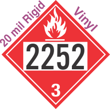 Flammable Class 3 UN2252 20mil Rigid Vinyl DOT Placard