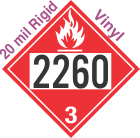 Flammable Class 3 UN2260 20mil Rigid Vinyl DOT Placard