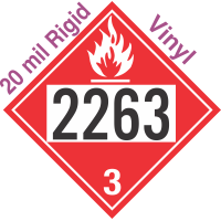 Flammable Class 3 UN2263 20mil Rigid Vinyl DOT Placard