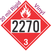 Flammable Class 3 UN2270 20mil Rigid Vinyl DOT Placard