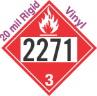 Flammable Class 3 UN2271 20mil Rigid Vinyl DOT Placard
