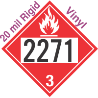 Flammable Class 3 UN2271 20mil Rigid Vinyl DOT Placard