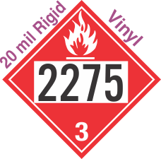 Flammable Class 3 UN2275 20mil Rigid Vinyl DOT Placard