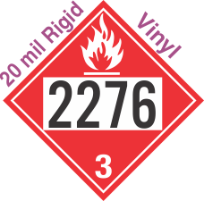 Flammable Class 3 UN2276 20mil Rigid Vinyl DOT Placard