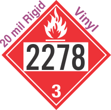 Flammable Class 3 UN2278 20mil Rigid Vinyl DOT Placard