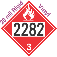 Flammable Class 3 UN2282 20mil Rigid Vinyl DOT Placard